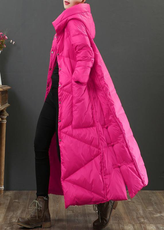 Rose Pink Loose Fit Women Parka With Hood Warm Winter Coat - Nalani - UK Fashion Clothing and Decor