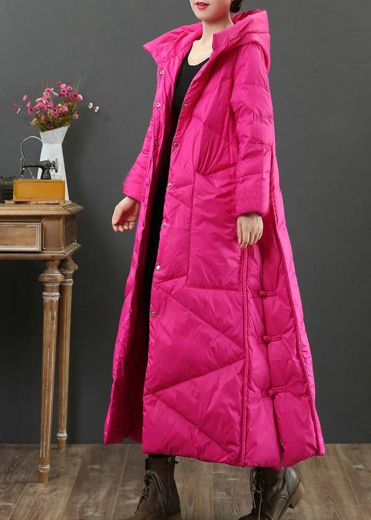 Rose Pink Loose Fit Women Parka With Hood Warm Winter Coat - Nalani - UK Fashion Clothing and Decor
