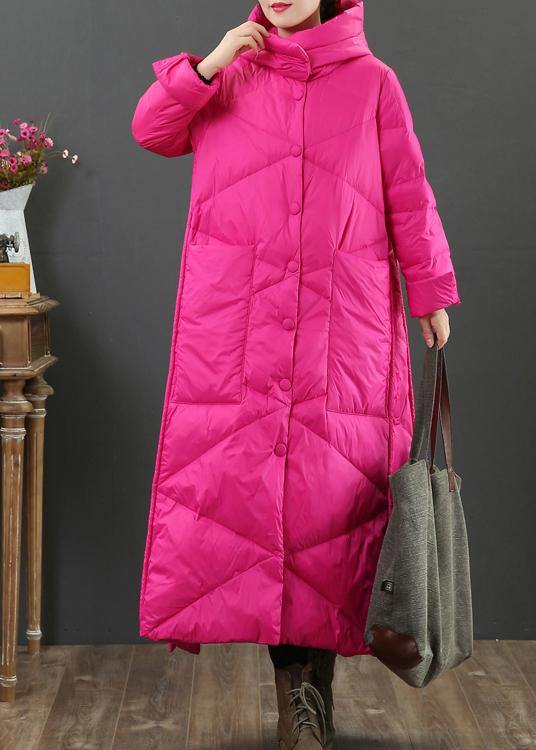 Rose Pink Loose Fit Women Parka With Hood Warm Winter Coat - Nalani - UK Fashion Clothing and Decor