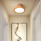 Round Wooden Scandinavian Ceiling Lamp – Solid Wood LED Flush Mount Ceiling Light, Warm or Cool White – NordicLuxe - Nalani - Fashion Clothing and Decor