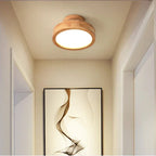 Round Wooden Scandinavian Ceiling Lamp – Solid Wood LED Flush Mount Ceiling Light, Warm or Cool White – NordicLuxe - Nalani - Fashion Clothing and Decor