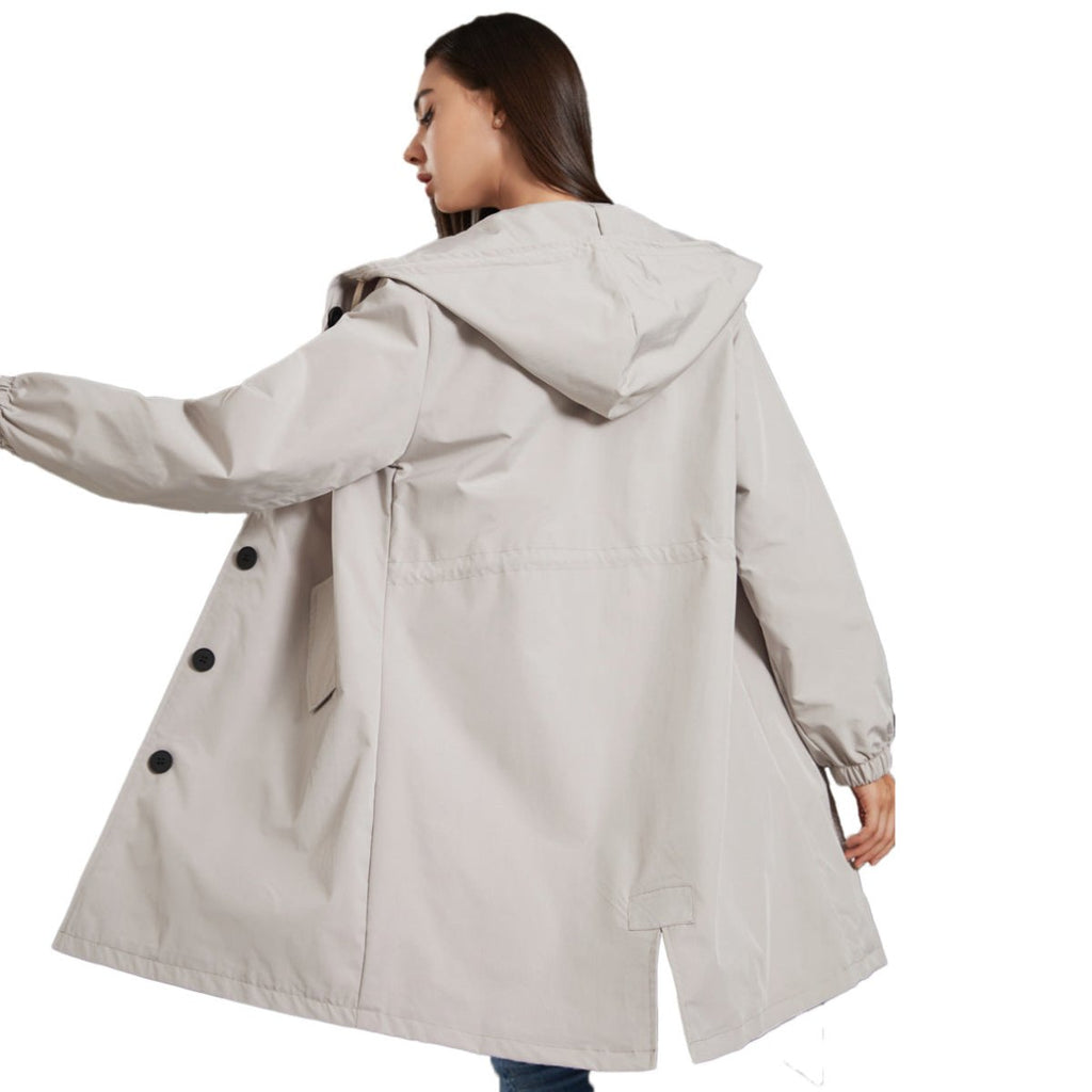 Sandré | Women's Waterproof Rain Jacket - Hooded Lightweight Windbreaker - Outdoor Casual Wear - Nalani - UK Fashion Clothing and Decor