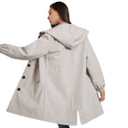 Sandré | Women's Waterproof Rain Jacket - Hooded Lightweight Windbreaker - Outdoor Casual Wear - Nalani - UK Fashion Clothing and Decor