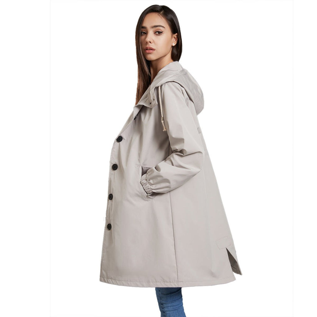Sandré | Women's Waterproof Rain Jacket - Hooded Lightweight Windbreaker - Outdoor Casual Wear - Nalani - UK Fashion Clothing and Decor