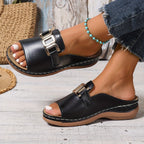 Sara | Chic Orthopedic Sandals With Wedge Heel And Arch Support - Nalani - Fashion Clothing and Decor