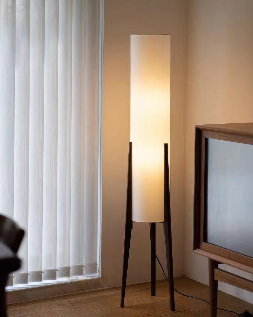 Scandinavian Walnut Floor Lamp – Solid Wood Art Lamp with Dimmable LED - Nalani - UK and AUS Fashion Clothing and Decor