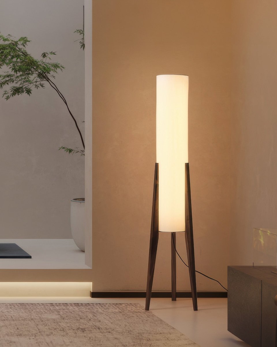 Scandinavian Walnut Floor Lamp – Solid Wood Art Lamp with Dimmable LED - Nalani - UK and AUS Fashion Clothing and Decor