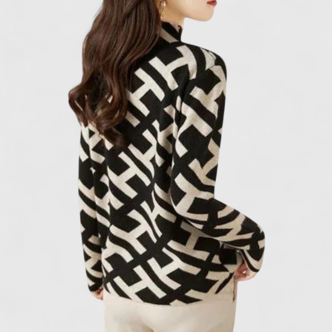 Sephira | Women's Patterned Knit Sweater - Modern Pullover - Nalani - Fashion Clothing and Decor