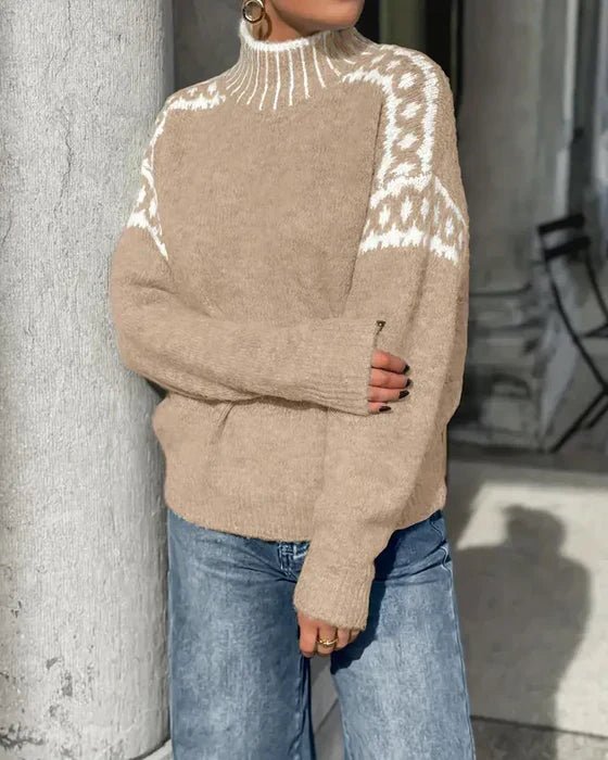 Sephira | Women’s Sweater | Patterned Shoulders - Nalani - Fashion Clothing and Decor