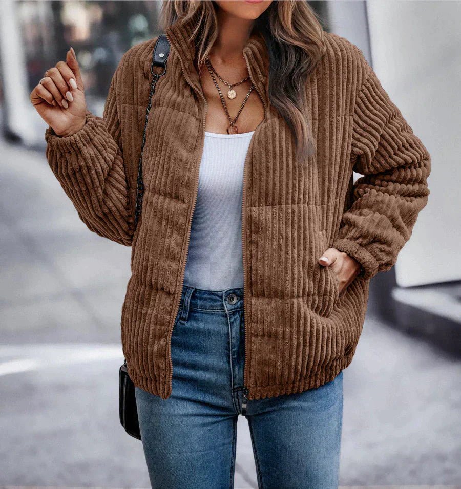 Serado | Corduroy Winter Coat For Women Warm Classic Style Everyday - Nalani - UK Fashion Clothing and Decor