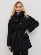 Serado | Quilted Winter Coat With Belted Waist And Tailored Fit - Nalani - UK Fashion Clothing and Decor