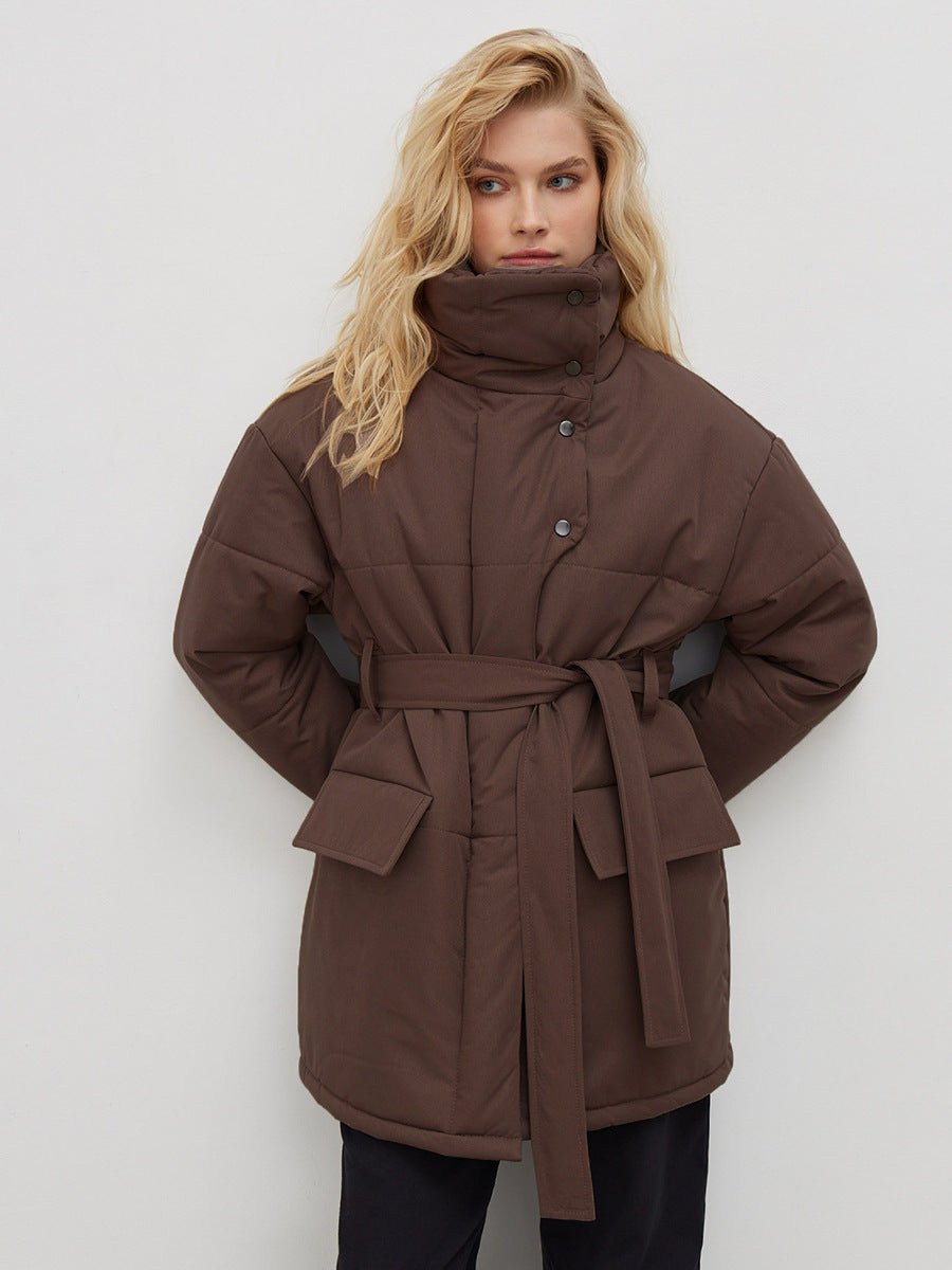 Serado | Quilted Winter Coat With Belted Waist And Tailored Fit - Nalani - UK Fashion Clothing and Decor