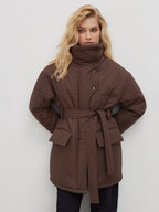 Serado | Quilted Winter Coat With Belted Waist And Tailored Fit - Nalani - UK Fashion Clothing and Decor