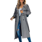 Serado Women’s Trench Coat – Cotton Blend – Tailored Fit – Double - Breasted Full Length - Nalani - UK Fashion Clothing and Decor