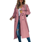 Serado Women’s Trench Coat – Cotton Blend – Tailored Fit – Double - Breasted Full Length - Nalani - UK Fashion Clothing and Decor