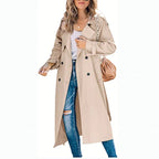 Serado Women’s Trench Coat – Cotton Blend – Tailored Fit – Double - Breasted Full Length - Nalani - UK Fashion Clothing and Decor