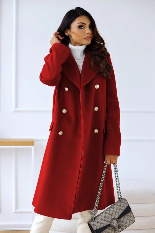 Serado Women’s Trench Coat – Wool – Tailored Fit – Double - Breasted – Full Length - Nalani - UK Fashion Clothing and Decor