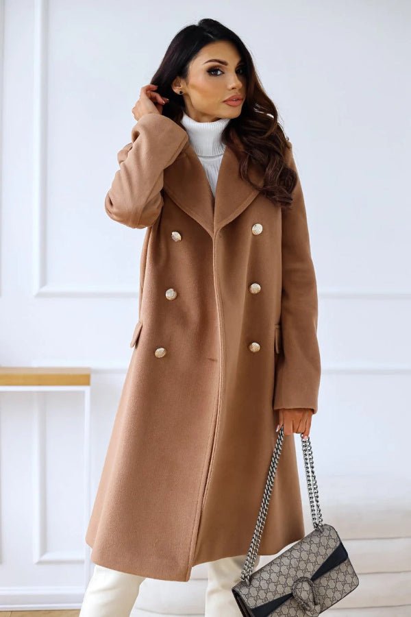 Serado Women’s Trench Coat – Wool – Tailored Fit – Double - Breasted – Full Length - Nalani - UK Fashion Clothing and Decor