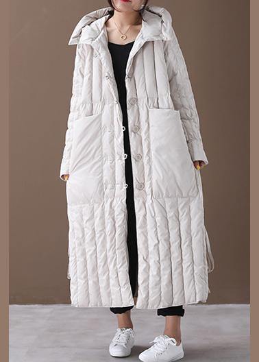 Serano | Plus Size Beige Winter Coat With Hood And Large Pockets - Nalani - UK Fashion Clothing and Decor