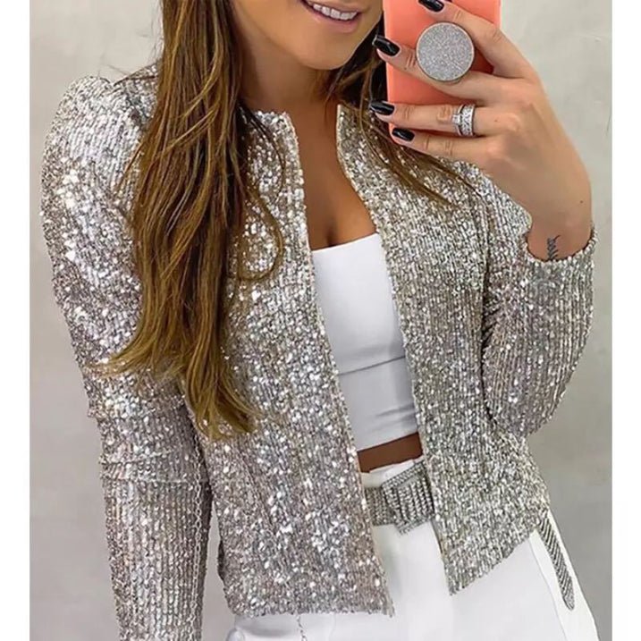 Short evening jacket with shiny sequins | New Year - Nalani - Fashion Clothing and Decor