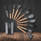 Silicone Kitchen Utensil Set – 12-in-1 Cooking Utensils, Heat Resistant to 446°F, Food Safe, 3 Colors – FlexiChef - Nalani - Fashion Clothing and Decor