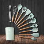 Silicone Kitchen Utensil Set – 12-in-1 Cooking Utensils, Heat Resistant to 446°F, Food Safe, 3 Colors – FlexiChef - Nalani - Fashion Clothing and Decor