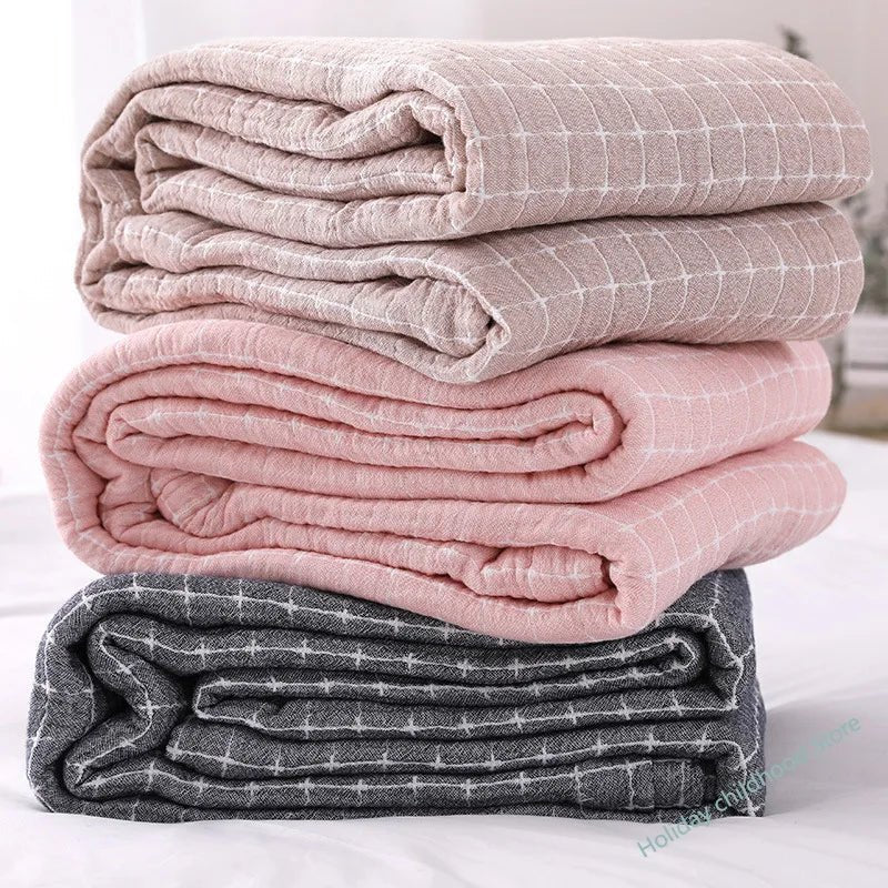 Simple Casual Cotton Blanket – Lightweight Cotton Gauze Muslin Throw Blanket for Bed & Sofa, Breathable, All-Season – BreezyCotton - Nalani - Fashion Clothing and Decor