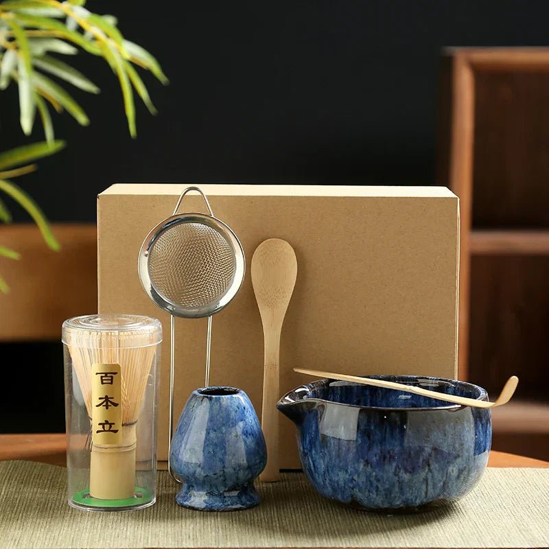 Six Piece Japanese Matcha Tea Set With Bamboo Whisk Bowl Spoon - Nalani - UK Fashion Clothing and Decor