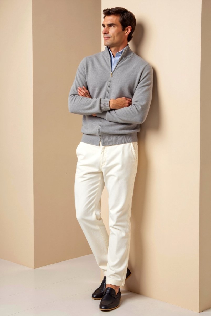 Slim Fit Zip Up Jacket For Men Minimalist Stand Up Collar - Nalani - UK Fashion Clothing and Decor