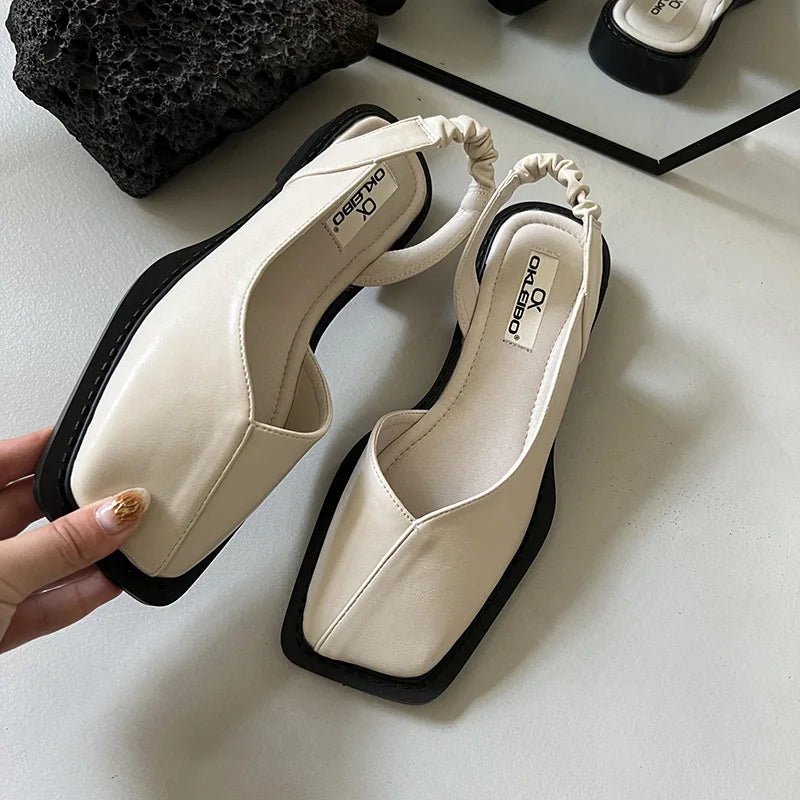 Slingback Sandals With Square Toe For Women Comfort - Nalani - UK Fashion Clothing and Decor