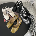 Slingback Sandals With Square Toe For Women Comfort - Nalani - UK Fashion Clothing and Decor