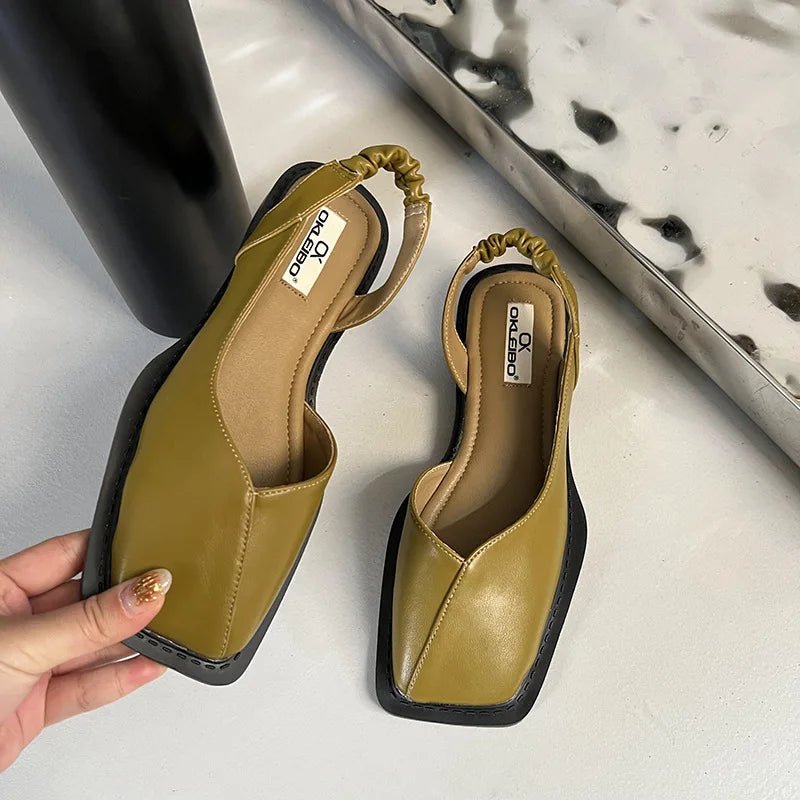 Slingback Sandals With Square Toe For Women Comfort - Nalani - UK Fashion Clothing and Decor
