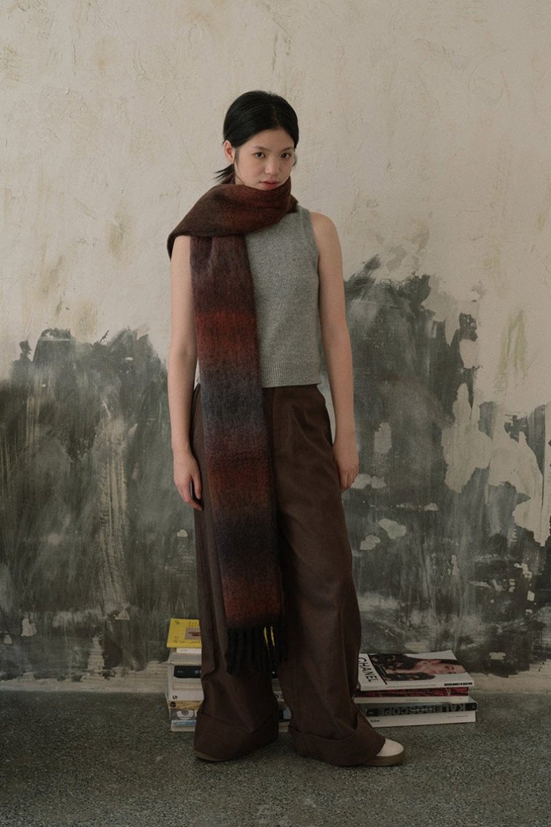 Soft Wool Blend Gradient Fringe Scarf Long Knit Wrap - Nalani - UK Fashion Clothing and Decor