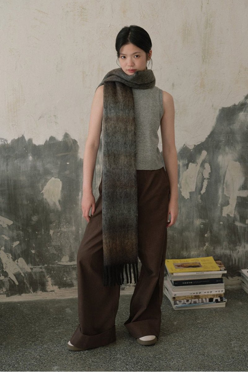 Soft Wool Blend Gradient Fringe Scarf Long Knit Wrap - Nalani - UK Fashion Clothing and Decor