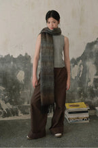 Soft Wool Blend Gradient Fringe Scarf Long Knit Wrap - Nalani - UK Fashion Clothing and Decor
