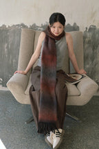 Soft Wool Blend Gradient Fringe Scarf Long Knit Wrap - Nalani - UK Fashion Clothing and Decor