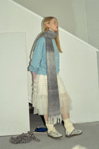 Soft Wool Blend Gradient Fringe Scarf Long Knit Wrap - Nalani - UK Fashion Clothing and Decor
