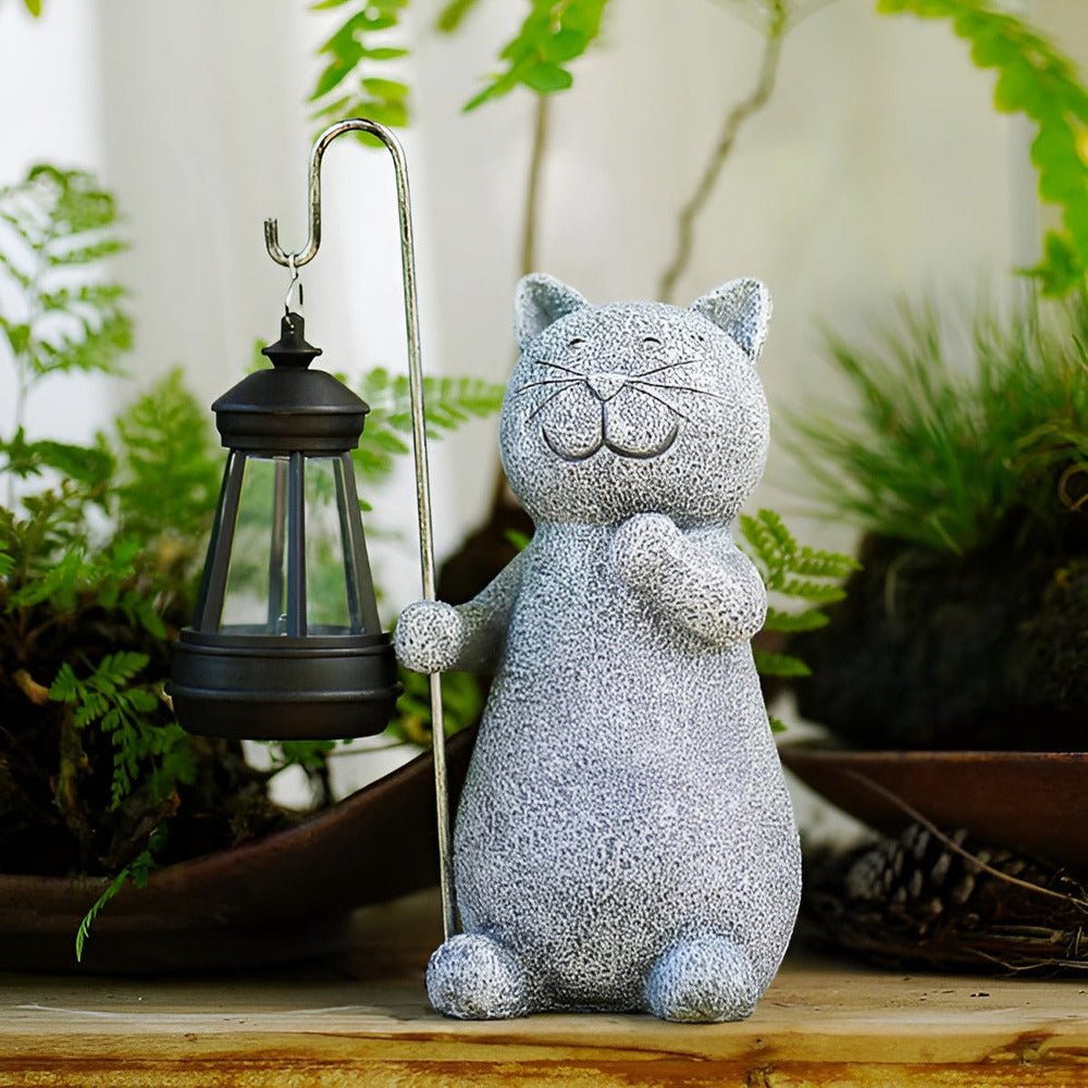 Solar Cat Garden Light Outdoor Cat Lamp with Metal Charm - Nalani - UK Fashion Clothing and Decor