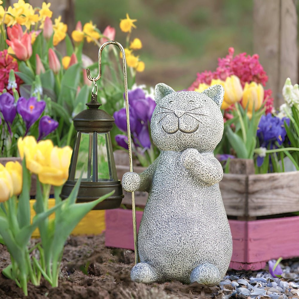 Solar Cat Garden Light Outdoor Cat Lamp with Metal Charm - Nalani - UK Fashion Clothing and Decor