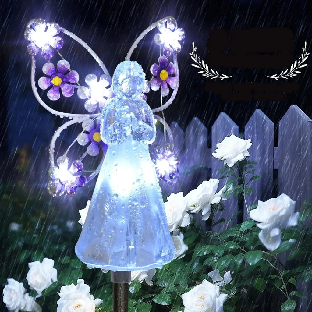 Solar Garden Lights Angel Lamp With LED Outdoor Decor Stainless Auto On Off - Nalani - UK Fashion Clothing and Decor
