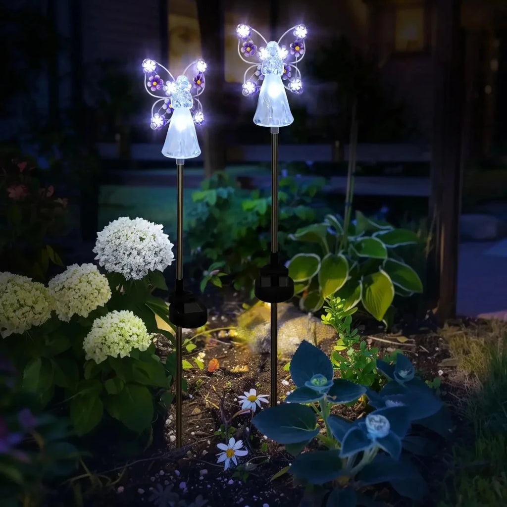 Solar Garden Lights Angel Lamp With LED Outdoor Decor Stainless Auto On Off - Nalani - UK Fashion Clothing and Decor