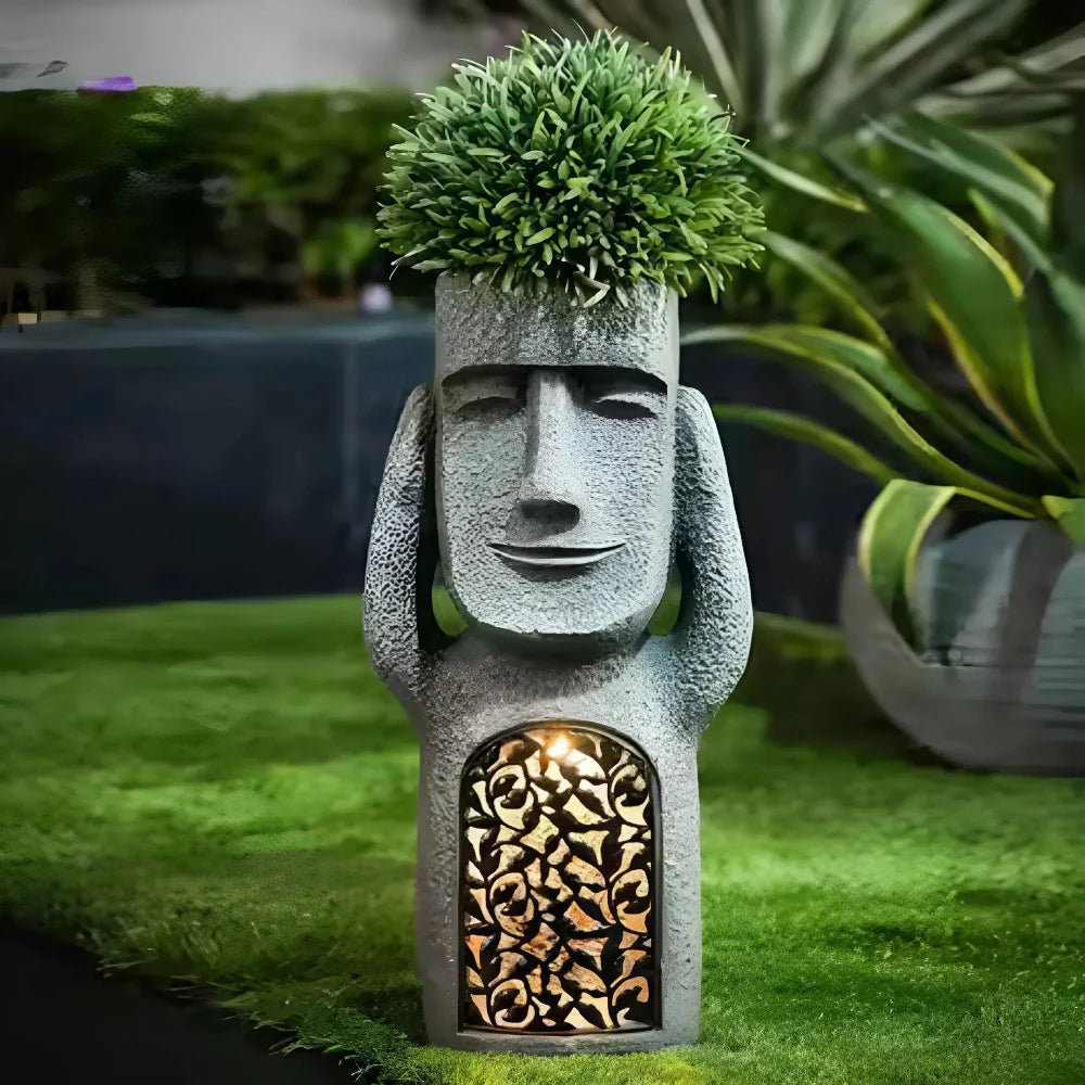 Solar LED Face Planter For Outdoor Garden Illumination - Nalani - UK Fashion Clothing and Decor