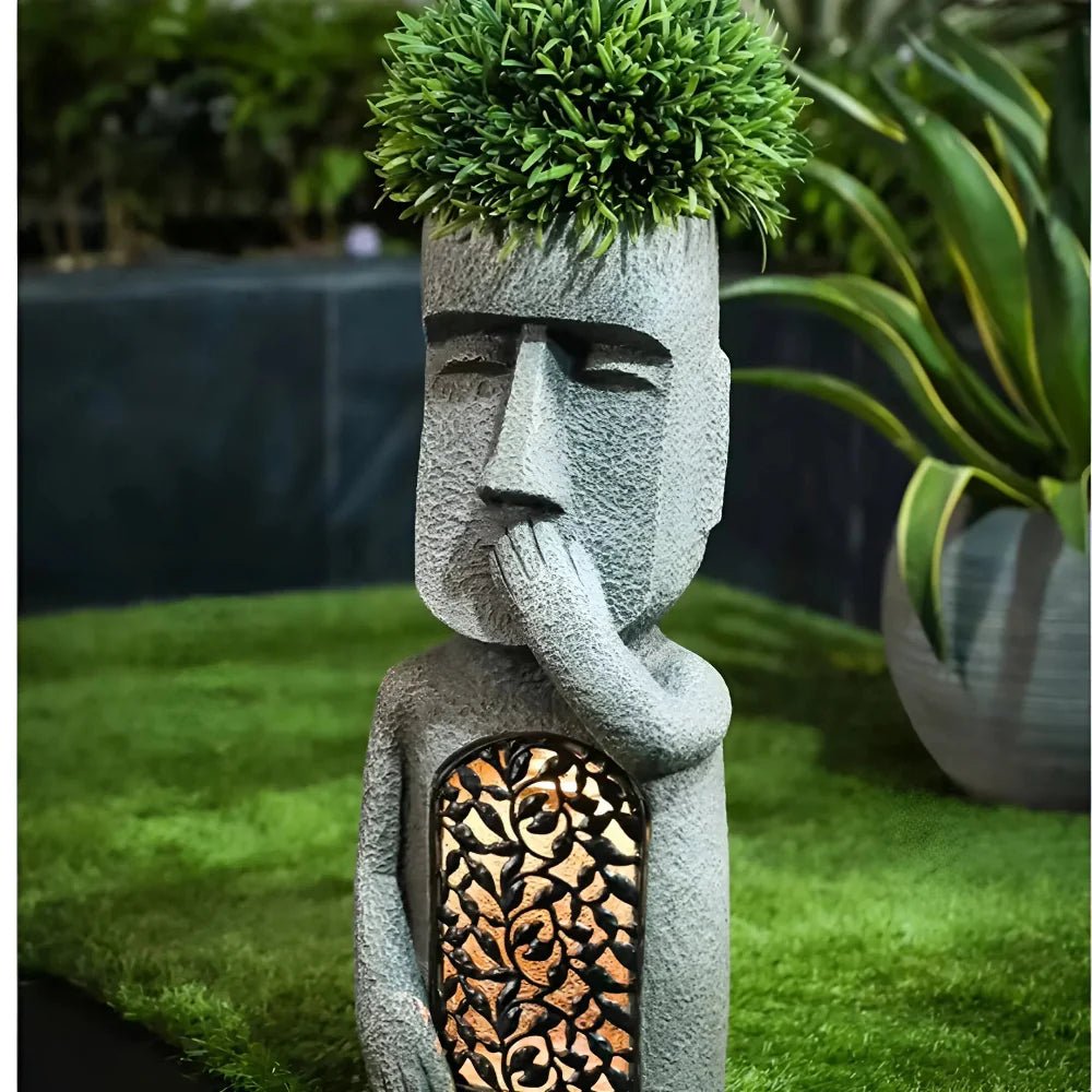 Solar LED Face Planter For Outdoor Garden Illumination - Nalani - UK Fashion Clothing and Decor