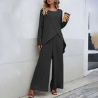 Sorelle | Casual two - piece set for women with a relaxed fit | Wrap blouse and wide - leg trousers - Nalani - Fashion Clothing and Decor