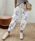 Sorelle | Casual women's trousers with print and drawstring | Straight leg - Nalani - Fashion Clothing and Decor