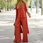 Sorelle | Women's Modern Relaxed Fit Three - Piece Set | Cardigan, Top and Trousers - Nalani - Fashion Clothing and Decor