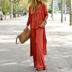 Sorelle | Women's Modern Relaxed Fit Three - Piece Set | Cardigan, Top and Trousers - Nalani - Fashion Clothing and Decor