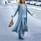 Sorelle | Women's Modern Relaxed Fit Three - Piece Set | Cardigan, Top and Trousers - Nalani - Fashion Clothing and Decor