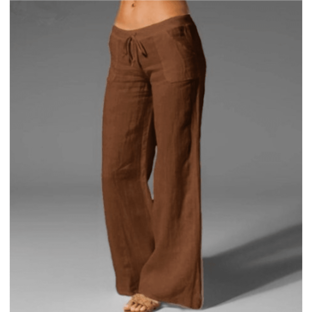 Sorelle | Women's Summer Wide - Leg Trousers with Drawstring | Relaxed Fit - Nalani - Fashion Clothing and Decor
