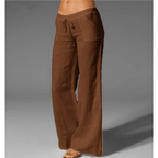 Sorelle | Women's Summer Wide - Leg Trousers with Drawstring | Relaxed Fit - Nalani - Fashion Clothing and Decor